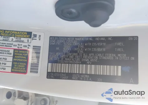 2021 Toyota Highlander Xle from USA, damaged, VIN 5TDGZRBH1MS058844